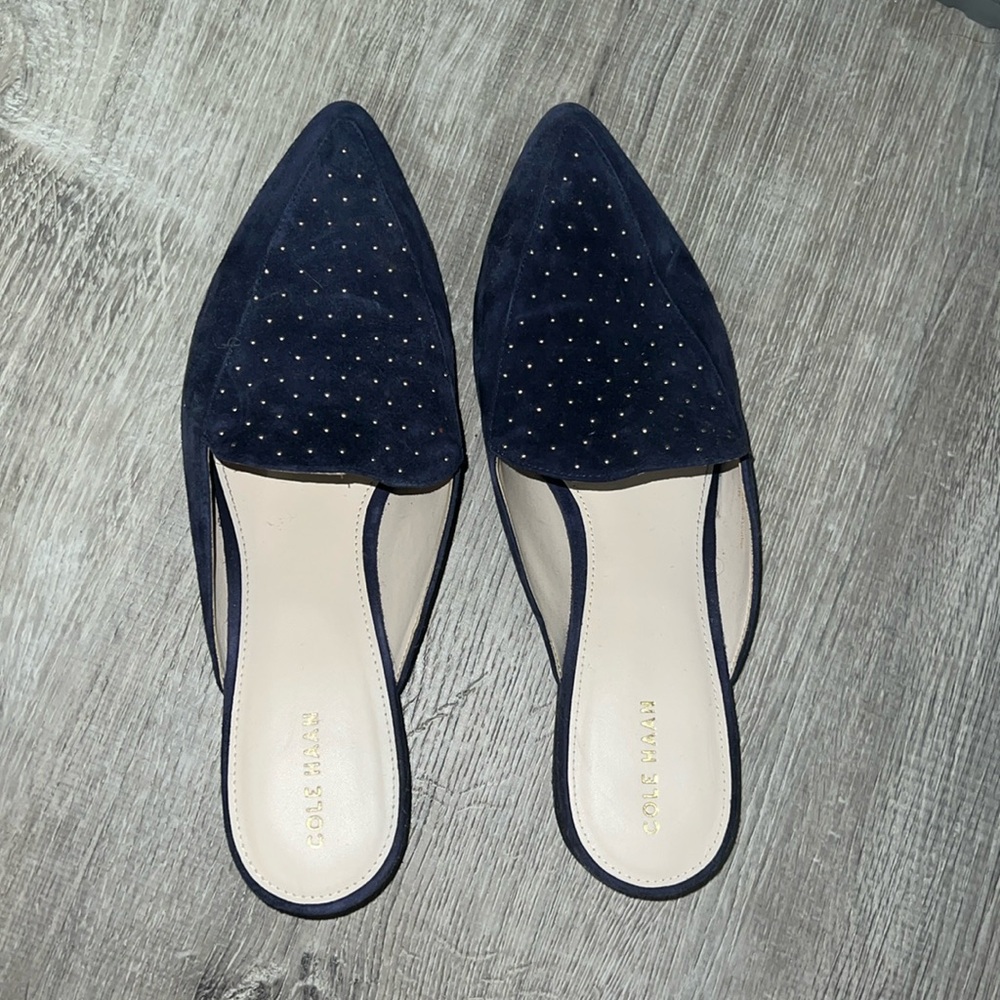 Cole Haan Navy Mules